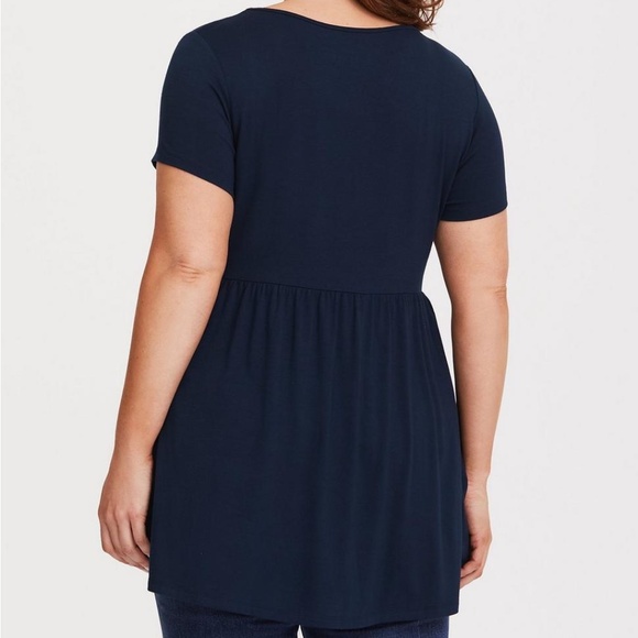Torrid Blue Babydoll Tee - Plus Size 00 - Picture 4 of 11